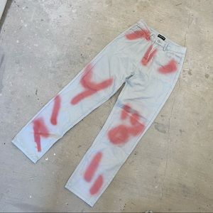 Pink graphic denim